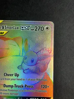 Eevee & Snorlax GX (Secret) 191/181 Sun & Moon Team Up Pokemon Card - Image 3