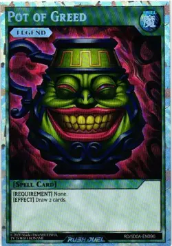 POT OF GREED Rush Duel Holo YuGiOh YU GI OH Custom Collectible Card - Image 1