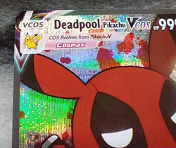 Pikachu Deadpool Marvel/Pokemon Cute Cosplay Doujin ACG HOLO Card NM - Image 2