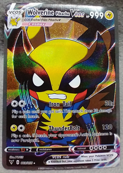 Pikachu Wolverine Marvel/Pokemon Cute Cosplay Doujin ACG HOLO Card Mint N22B - Image 1
