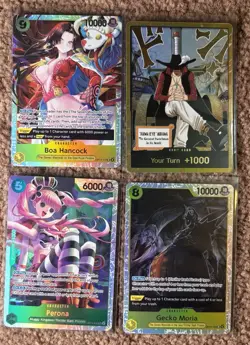 One Piece Card Lot English Op-14 Lot Of 4 Including Gold Don & Boa Hancock - Image 1
