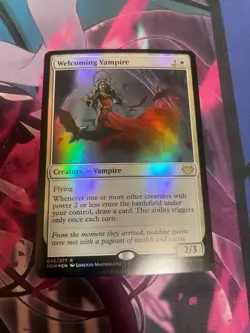 MTG - WELCOMING VAMPIRE - RARE - VOW - NM - FOIL - Image 1