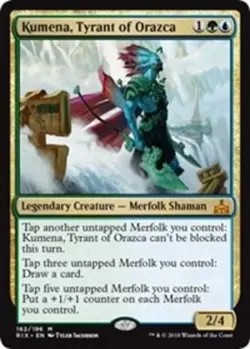 Slightly Played, English - 1 x MTG Kumena, Tyrant of Orazca - Foil Rivals of Ixa - Image 1