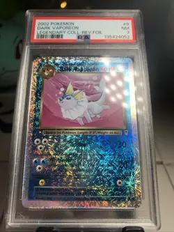2002 Pokemon Dark Vaporeon Legendary Collection Rev. Foil PSA 7 Vintage #9/110 - Image 2
