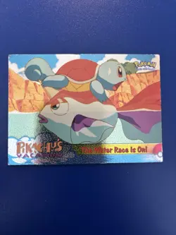 1999 TOPPS POKEMON THE MOVIE EDT 47 MOVIE EDITION THE WATER RACE IS ON-FOIL - Image 1