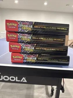 4 Box Pokemon TCG Paldean Fates Great Tusk Iron Threads Ex Premium Collection - Image 2