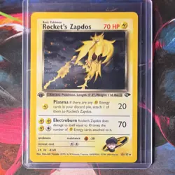Pokemon Rocket's Zapdos 15/132 Gym Challenge Holo Rare 1st Edition Basic 70 HP - Image 1