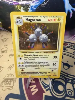 Pokemon Magneton Base Set 9/102 Unlimited WOTC Holo Rare - Image 1