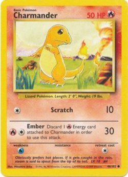 Pokemon TCG - Charmander - 46/102 - Common - Base Set Unlimited [Lightly Played] - Image 1