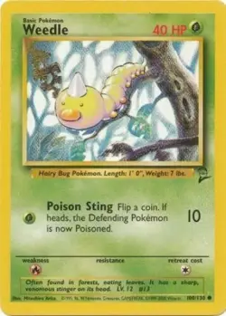 Pokemon TCG - Weedle - 100/130 - Common - Base Set 2 [Lightly Played] - Image 1