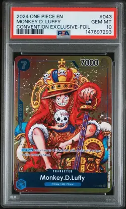 2024 ONE PIECE PROMOS CONVENTION EXCLUSIVE-FOIL #043 MONKEY D. LUFFY PSA 10 - Image 1
