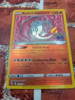 Pokemon TCG Radiant Charizard Holo Rare Card 011/078 Pokemon Go - Image 1