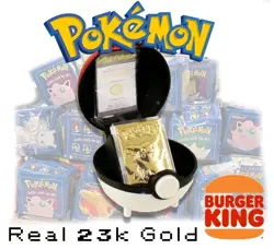 PIKACHU Pokemon 23K Gold Plated Trading Card 1999 Burger King Limited Edition - Image 1