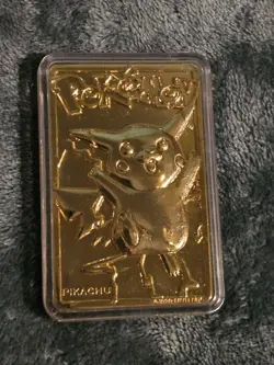 PIKACHU Pokemon 23K Gold Plated Trading Card 1999 Burger King Limited Edition - Image 3