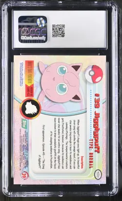CGC 9 MINT Jigglypuff 1999 Series 1 Topps 39 Third Print Pokemon Card - Image 2