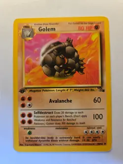 Golem [1st Edition] #36 Pokemon Fossil HP - Image 1