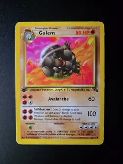 Golem [1st Edition] #36 Pokemon Fossil HP - Image 3