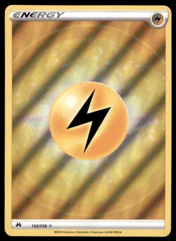 Pokemon TCG Lightning Energy Texture Sword & Shield - Crown Zenith #155/159 Holo - Image 1