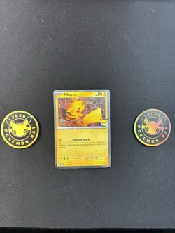 Pikachu 051/162 Stamped 2026 Pokemon Day 30th Anniversary Promo NM Plus 2 Coins - Image 1