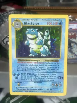 1999 Pokemon Vintage Blastoise Shadowless Holo 2/102 Rare - Image 1