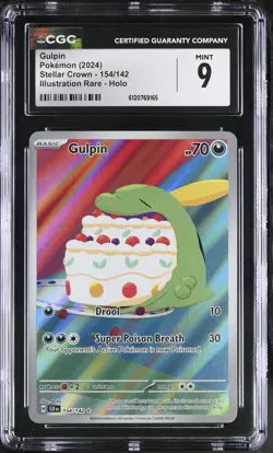 CGC 9 Gulpin 154/142 Illustration Rare Stellar Crown Pokemon Card - Image 1