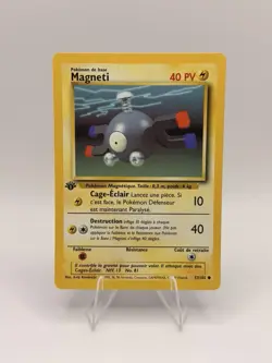 Pokemon Magnemite 1st Edition 53/102 Regular Basic 40 HP 1999 French Card - Image 1