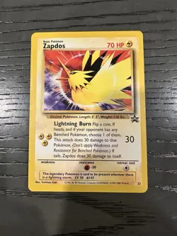 Zapdos 23/53 Wotc Promo Regular, VINTAGE POKEMON CARD / LP - Image 1