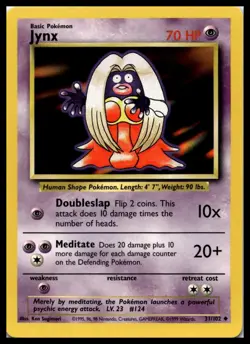 Jynx 031/102 Base Set Pokemon Card Vintage WOTC | MP - Image 1
