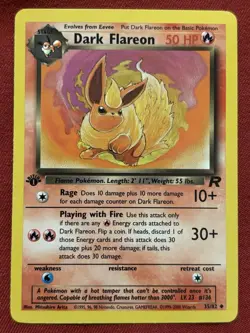 Dark Flareon 35/82 Pokemon 2000 Team Rocket 1st Edition - LP - Image 1