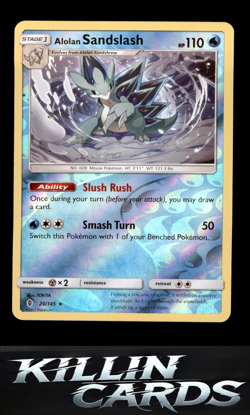 Reverse Holofoil Alolan Sandslash 20/145 Pokemon Rare SM - Guardians Rising Card - Image 1