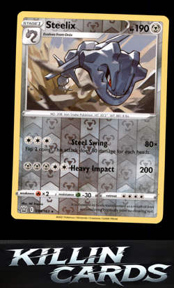 Reverse Holofoil Steelix 099/163 Pokemon Holo Rare SWSH05: Battle Styles Card NM - Image 1