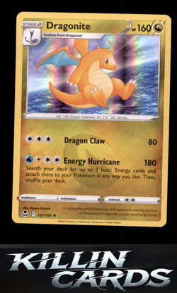 Dragonite 131/195 Pokemon Holo Rare SWSH12: Silver Tempest Card NM - Image 1