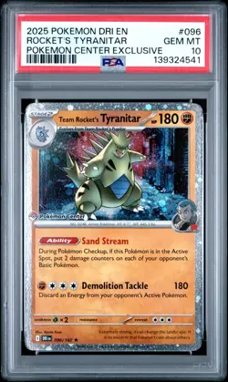 PSA 10 Team Rocket's Tyranitar Pokemon Center Stamped Promo Pokemon Card - Image 1