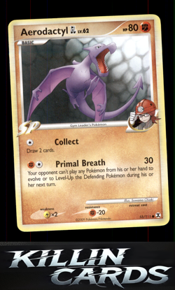 Aerodactyl GL 55/111 Pokemon Common Rising Rivals Card NM - Image 1