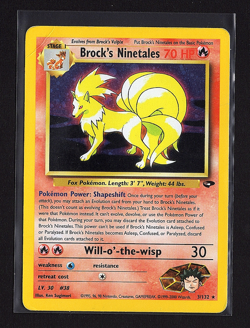2000 Pokemon Gym Challenge Brock's Ninetales #3/132 Unlimited Holo Rare Foil - Image 1