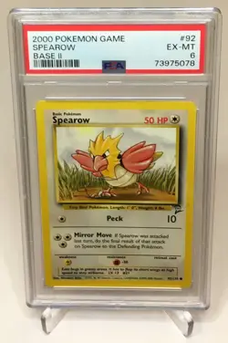 2000 Pokemon Game Spearow Base II PSA 6 #92 - Image 1