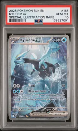 2025 POKEMON BLK EN-BLACK BOLT SPECIAL ILLUSTRATION RARE #165 KYUREM EX PSA 10 - Image 1
