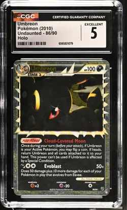 2010 Pokemon Umbreon Prime 86/90 Undaunted Holo CGC 5 - Image 1