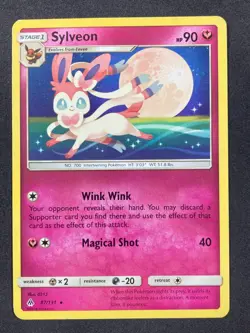POKEMON SYLVEON 87/131 RARE SUN & MOON FORBIDDEN LIGHT MP/LP - Image 1