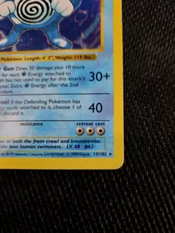 True Shadowless 1999 Pokemon Poliwrath 013/102 Base Set Holo LP - Image 5