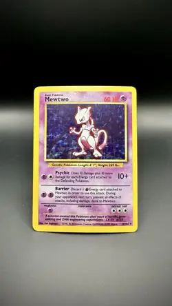 Mewtwo 10/102 Holo Rare Pokemon 1999 Unlimited Base Set LP - Image 1