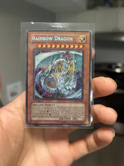 YUGIOH RAINBOW DRAGON SECRET RARE 1ST EDITION MODERATE PLAY TAEV-EN006 - Image 1
