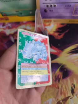 Pokemon Karte Card Holo topsun 1995 blue back bandai japanese Rhyhorn Rihorn LP - Image 4