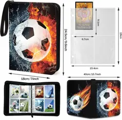 Football Trading Card Binder Sports Collectible Game 400 Cards 4Pocket Album TCG - Image 2