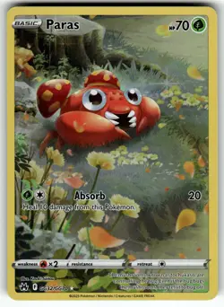 Paras GG32/GG70 Crown Zenith: Galarian Gallery NM Pokemon Card TCG - Image 1