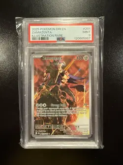 Pokemon TCG Zamazenta 201/182 Destined Rivals Illustration Holo Card PSA 9 - Image 1