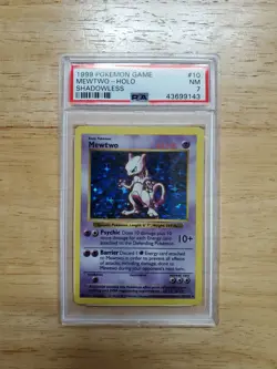 Pokemon PSA 7 NM 1999 Mewtwo Shadowless Base Set Holo Card - Image 1