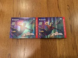 x2 - Magic The Gathering - Spiderman Collector OMEGA Booster Pack - Sealed - Image 1
