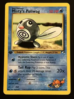 Pokemon TCG: Gym Heroes - Misty's Poliwag - 1st Edition - LP - Image 1