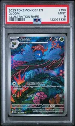 2023 Pokemon OBF En-Obsidian Flames Gloom #198 Illustration Rare PSA 9 - Image 1